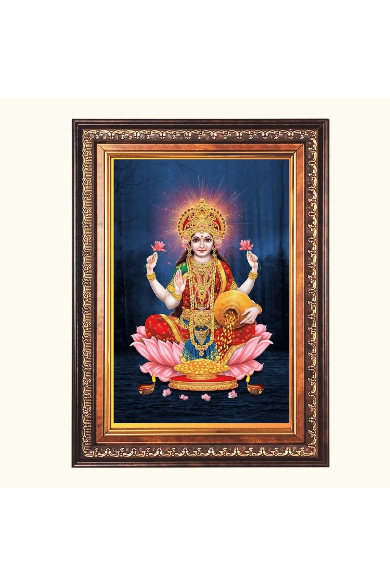 Sri Laxmi Color Photo 8x12 Inch - Vibrant Religious Wall Art for Home or Office Decor.