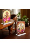 Debi Lakshmi & Sri Ganesh Acrylic T-Style Photo Stand - 11x13 Inches, Compact and Stylish Spiritual Display, easily change 2 photos (Pack of 1)