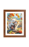 AI Funny Cute Cat Art Picture for Kids - 10x14 inches, Brown Color - Perfect Wall Decor for Children's Room