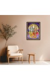 Vishnu & Lakshmi Laminated Photo - 9x11 Inches, Divine Blessings for Home & Office and Temple Decoration