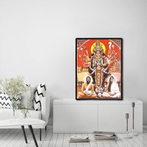 Kali Ma Ramakrishna Paramahansa and Sarada Ma Laminated Photo (13x15 Inches Without glass) Divine Blessings for Table and Walls,Home & Office and Temple Decoration