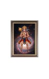 Sri Hanuman ji Photo Frame - 14x18 Inches, Brown Wooden Frame for Home, Office & Temple Decoration