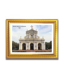 Roman Catholic Archdiocese Church Photo Frame, 10x14 Inches Beautiful Elegant Framed Wall Art of Iconic Cathedral