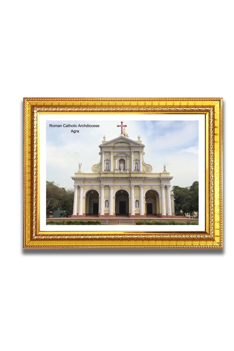 Roman Catholic Archdiocese Church Photo Frame, 10x14 Inches Beautiful Elegant Framed Wall Art of Iconic Cathedral