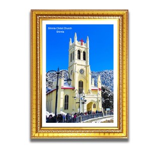 Shimla Christ Church Church Photo Frame, Beautiful Elegant Framed Wall Art of Iconic Cathedral