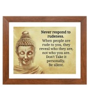 Buddha & Famous Quote Brown Frame, 10x14InchesInspirational Wall Art for Office, Home DecorIdeal Spiritual Gift