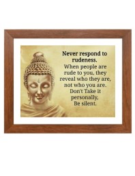 Buddha & His Famous Quote Photo Frame - Brown Frame, Perfect for Office & Wall Decoration, Ideal Gift