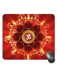 Customized Om Symbol Picture Sublimation Mouse Pad | 8 X 7.5 Inch | Smooth Cloth Surface | Non-Slip Rubber Base | Personalized Mousepad for Laptop & Desktop (F17030)