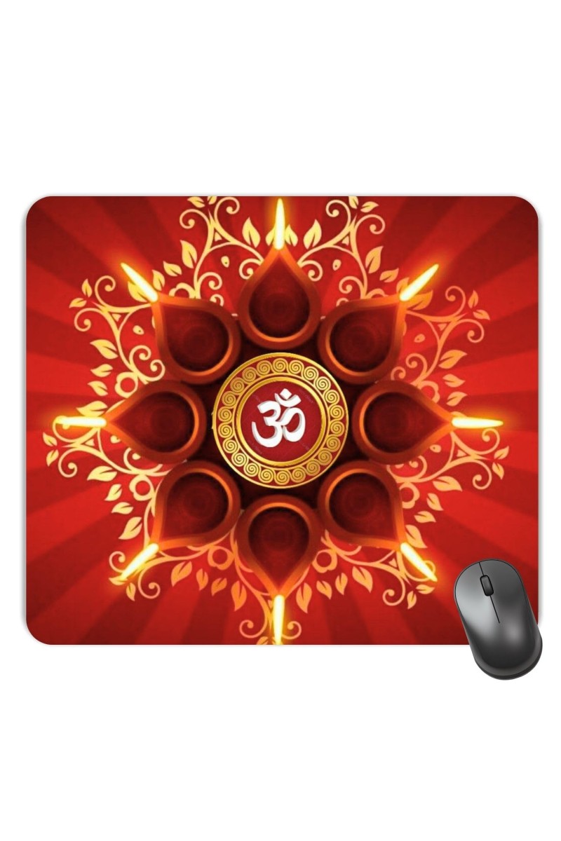 Customized Om Symbol Picture Sublimation Mouse Pad | 8 X 7.5 Inch | Smooth Cloth Surface | Non-Slip Rubber Base | Personalized Mousepad for Laptop & Desktop (F17030)