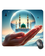 Customized Masjid Picture Sublimation Mouse Pad | 8 X 7.5 Inch | Smooth Cloth Surface | Non-Slip Rubber Base | Personalized Mousepad for Laptop & Desktop (F17209)