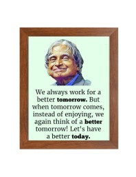 A P J Abdul Kalam & Famous Quote Brown Frame, 16x20InchesInspirational Wall Art for Office, Home DecorIdeal Spiritual Gift