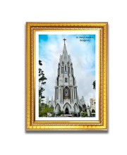 St. Mary Church Photo Frame, 10x14 Inches Beautiful Elegant Framed Wall Art of Iconic Cathedral