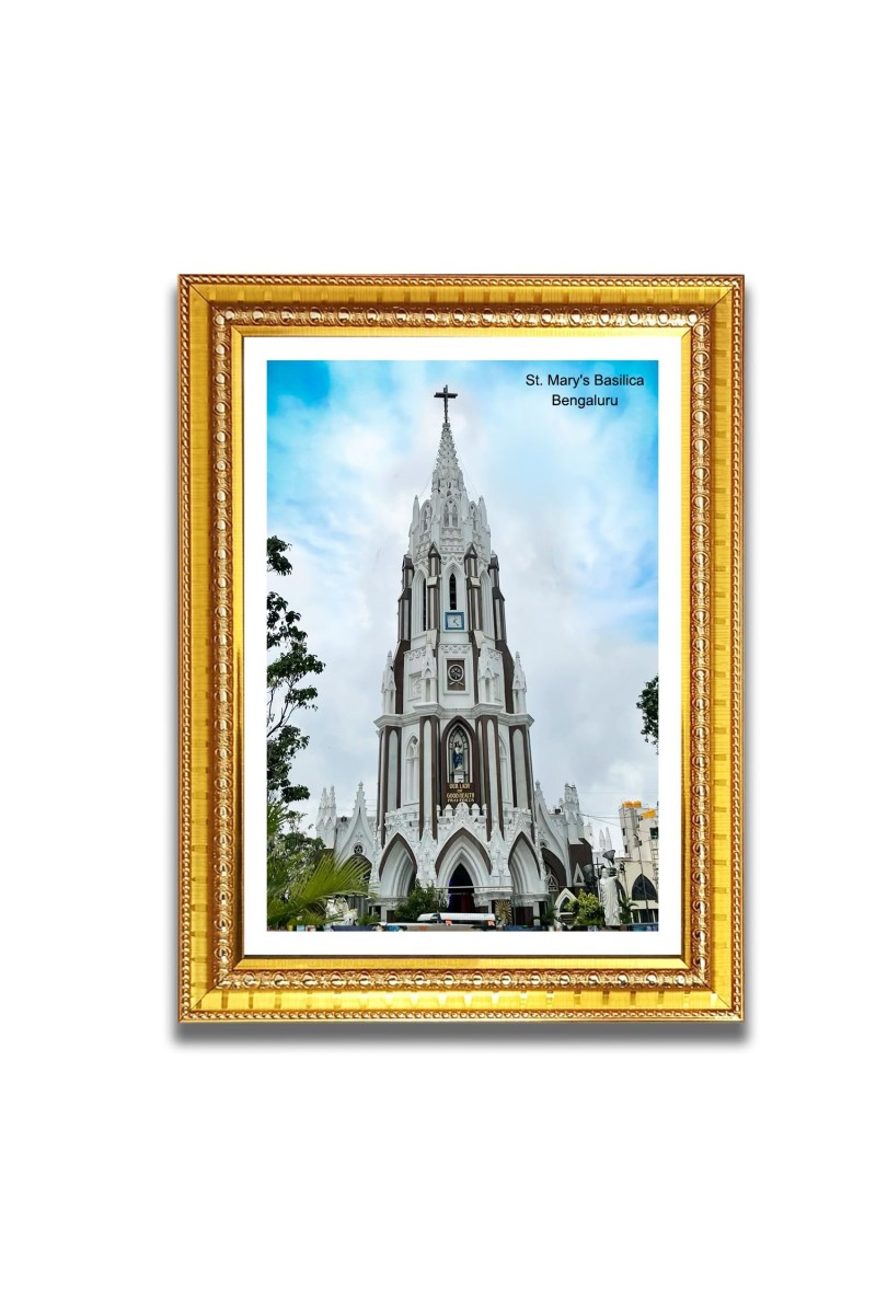St. Mary Church Photo Frame, 10x14 Inches Beautiful Elegant Framed Wall Art of Iconic Cathedral