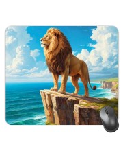 Customized Wild Lion Picture Sublimation Mouse Pad | 8 X 7.5 Inch | Smooth Cloth Surface | Non-Slip Rubber Base | Personalized Mousepad for Laptop & Desktop (F17233)