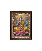 Lord Vishnu Digital Print Photo 6.7x8.7 inches - Vibrant Religious Wall Art for Home, Office and Temple Decor.