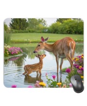 Customized Beautiful Deer Picture Sublimation Mouse Pad | 8 X 7.5 Inch | Smooth Cloth Surface | Non-Slip Rubber Base | Personalized Mousepad for Laptop & Desktop (F17064)
