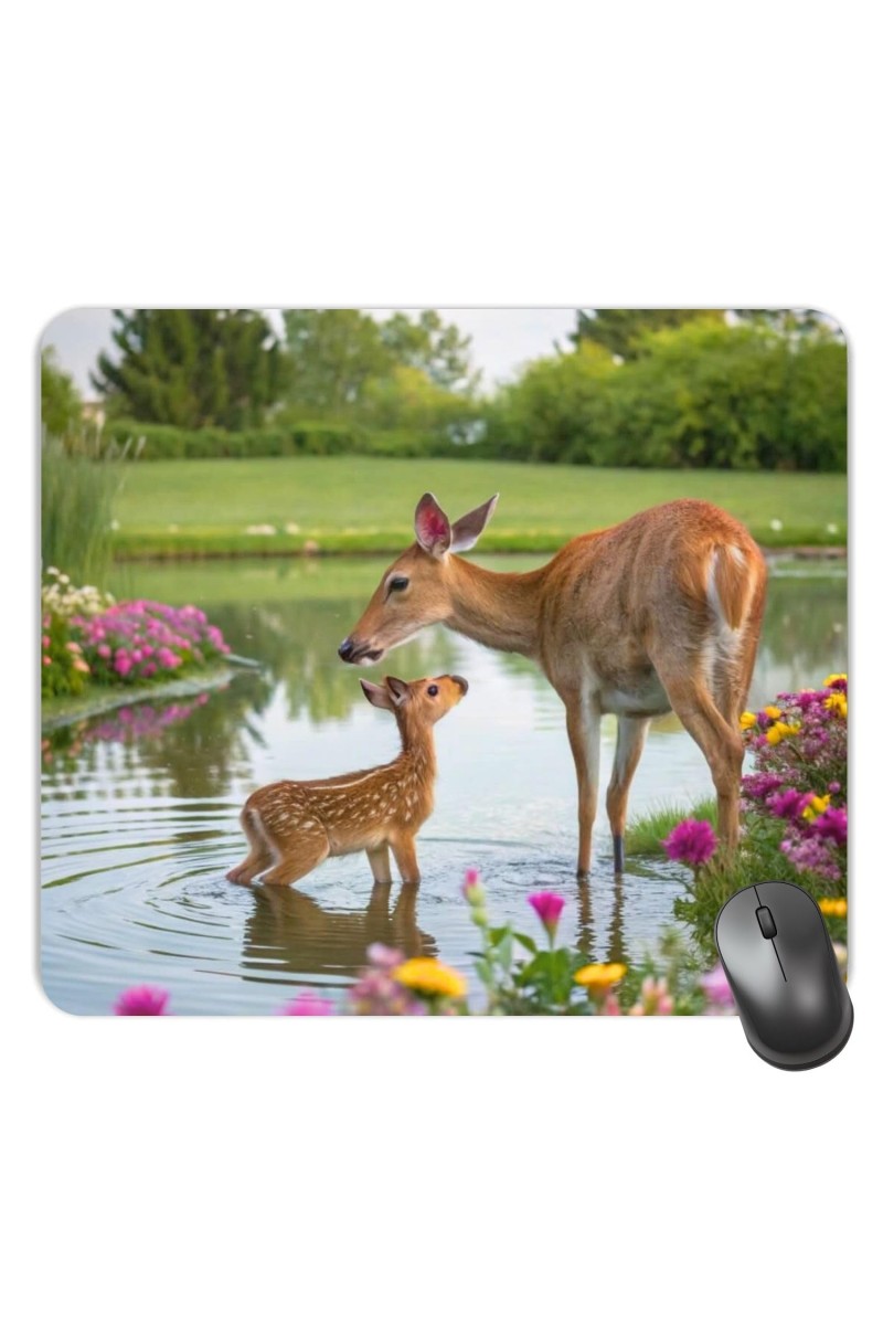 Customized Beautiful Deer Picture Sublimation Mouse Pad | 8 X 7.5 Inch | Smooth Cloth Surface | Non-Slip Rubber Base | Personalized Mousepad for Laptop & Desktop (F17064)