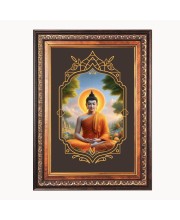 Lord Gautam Buddha Color Photo 10x14 Inch - Vibrant Religious Wall Art for Home or Office Decor.
