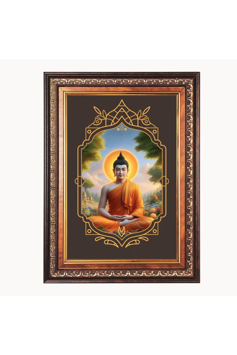 Lord Gautam Buddha Color Photo 10x14 Inch - Vibrant Religious Wall Art for Home or Office Decor.