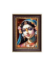 Sri Radha Digital Print Photo 6.7x8.7 inches - Vibrant Religious Wall Art for Home, Office and Temple Decor.