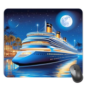 Customized Luxurious Cruise Picture Sublimation Mouse Pad | 8 X 7.5 Inch | Smooth Cloth Surface | Non-Slip Rubber Base | Personalized Mousepad for Laptop & Desktop (F17166)