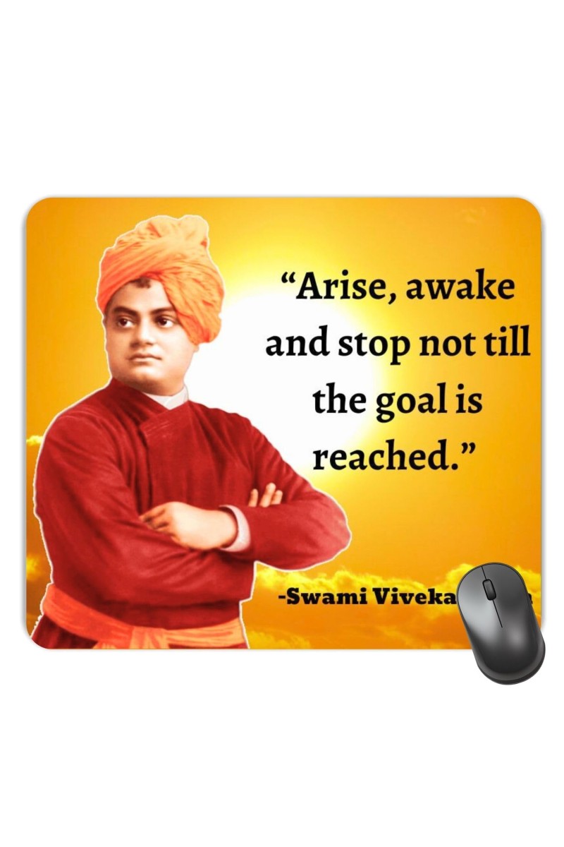 Customized Swami Vivekananda Picture Sublimation Mouse Pad | 8 X 7.5 Inch | Smooth Cloth Surface | Non-Slip Rubber Base | Personalized Mousepad for Laptop & Desktop (F17071)