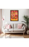 Maa Lakshmi Saraswati & Lord Ganesh Laminated Photo - 11x13 Inches, Divine Blessings for Home & Office and Temple Decoration