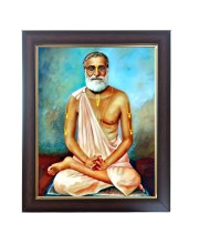 Hitech Sales Srila Bhaktisiddhanta Sarasvati Photo Frame for Pooja Room, Temple Decor, Home Decoration and Gift (Wall and Tabletop, Rectangular, Polystyrene Frame, Printed Photo, 24 x 29 cm, Black)