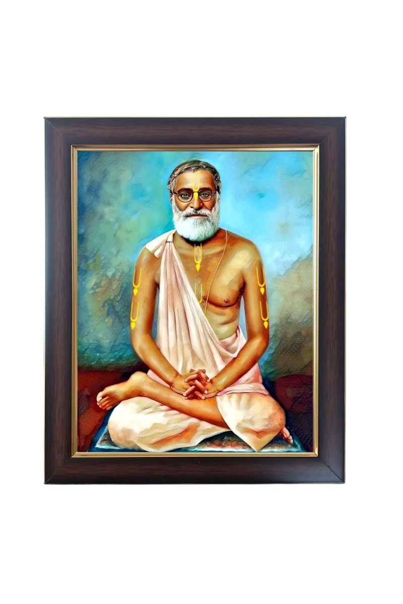 Hitech Sales Srila Bhaktisiddhanta Sarasvati Photo Frame for Pooja Room, Temple Decor, Home Decoration and Gift (Wall and Tabletop, Rectangular, Polystyrene Frame, Printed Photo, 24 x 29 cm, Black)