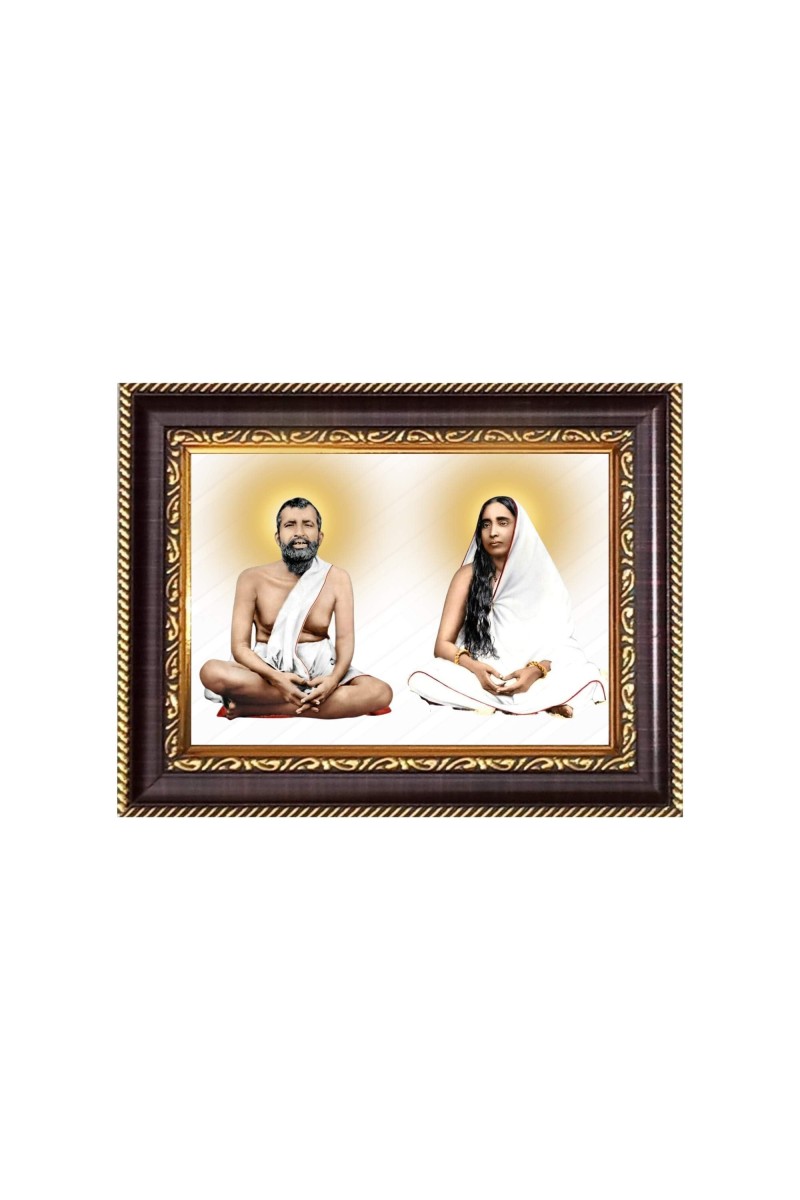 Shree Ramkrishna Paramhans and Maa Sarada Digital Print Photo 6.7x8.7 inches - Vibrant Religious Wall Art for Home, Office and Temple Decor.
