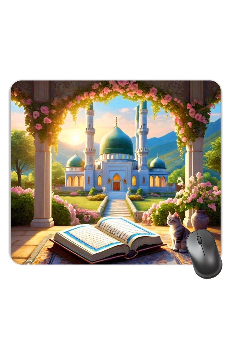Customized Masjid Picture Sublimation Mouse Pad | 8 X 7.5 Inch | Smooth Cloth Surface | Non-Slip Rubber Base | Personalized Mousepad for Laptop & Desktop (F17204)