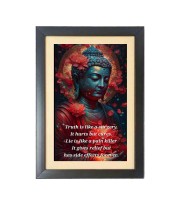Buddha & His Famous Quote Photo Frame - Brown Frame, 11x15 Inches, Perfect for Office & Wall Decoration, Ideal Gift