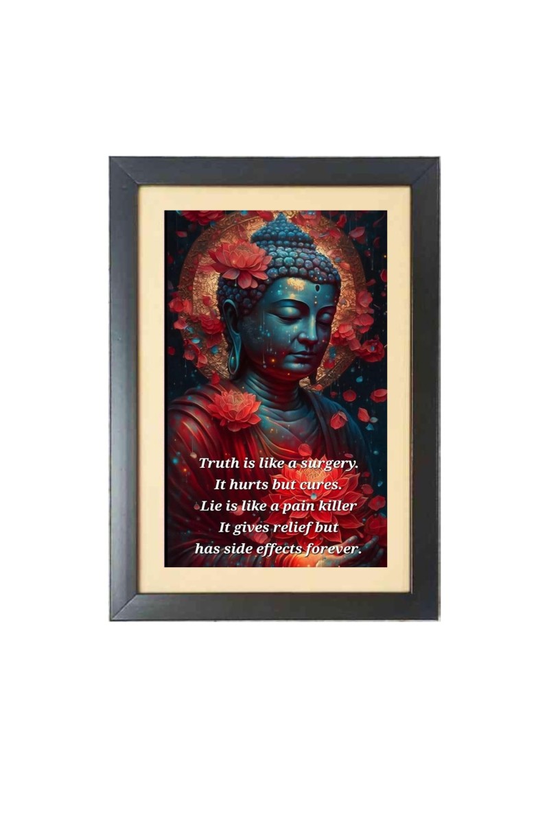 Buddha & His Famous Quote Photo Frame - Brown Frame, 11x15 Inches, Perfect for Office & Wall Decoration, Ideal Gift