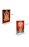 Lord Tirupati Balaji & Lord Vishnu Acrylic T-Style Photo Stand, Compact and Stylish Spiritual Display, easily change 2 photos (Pack of 1)