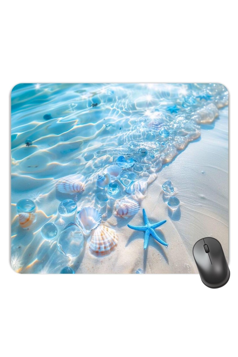 Customized Beautiful Sea Shells Picture Sublimation Mouse Pad | 8 X 7.5 Inch | Smooth Cloth Surface | Non-Slip Rubber Base | Personalized Mousepad for Laptop & Desktop (F17092)