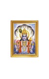 Lord Narayan Photo Frame - 10x14 Inches, Brown Wooden Frame for Home, Office & Temple Decoration