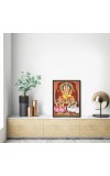 Lakshmi Saraswati & Ganesh Laminated Photo - 7x9 Inches, Divine Blessings for Home & Office and Temple Decoration