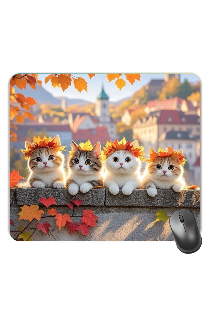 Customized Cute Cats Picture Sublimation Mouse Pad | 8 X 7.5 Inch | Smooth Cloth Surface | Non-Slip Rubber Base | Personalized Mousepad for Laptop & Desktop (F17457)