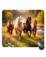 Customized Powerful Horses Picture Sublimation Mouse Pad | 8 X 7.5 Inch | Smooth Cloth Surface | Non-Slip Rubber Base | Personalized Mousepad for Laptop & Desktop (F17231)