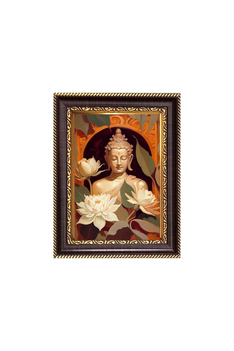 Gautam Buddha Digital Print Photo 6.7x8.7 inches - Vibrant Religious Wall Art for Home or Office Decor.