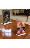 Islamic Allah & Taj Mahal Acrylic T-Style Photo Stand - 11x13 Inches, Compact and Stylish Spiritual Display, easily change 2 photos (Pack of 1)