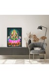 Lakshmi Laminated Photo - 5x7 Inches, Divine Blessings for Home & Office and Temple Decoration