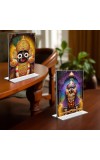 Lord Jagannath Acrylic T-Style Photo Stand - 9x11 Inches, Compact and Stylish Spiritual Display, easily change 2 photos (Pack of 1)