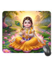 Customized Goddess Radha Picture Sublimation Mouse Pad | 8 X 7.5 Inch | Smooth Cloth Surface | Non-Slip Rubber Base | Personalized Mousepad for Laptop & Desktop (F17009)