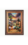 Sri krisha Color Photo 10x14 Inch - Vibrant Religious Wall Art for Home or Office Decor.