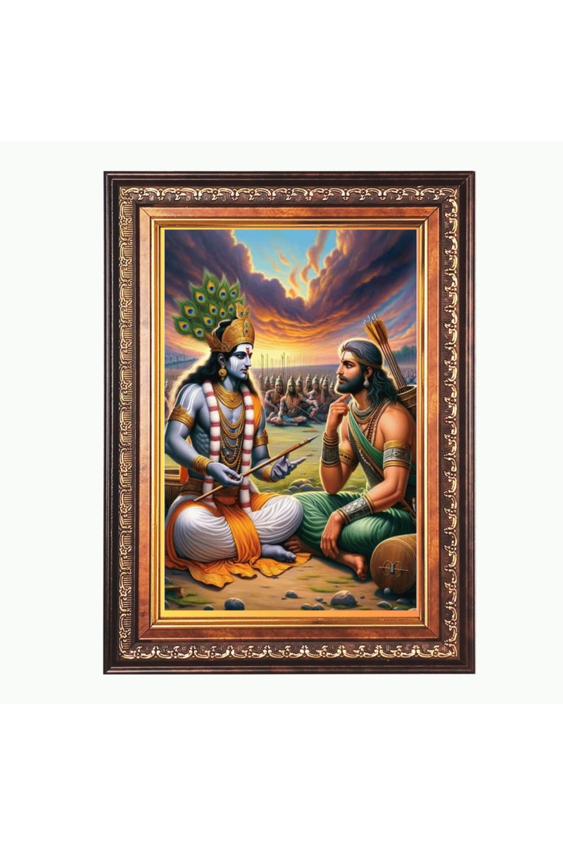 Sri krisha Color Photo 10x14 Inch - Vibrant Religious Wall Art for Home or Office Decor.