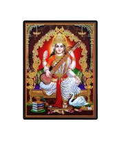 Saraswati Laminated Photo - 5x7 Inches, Divine Blessings for Home & Office and Temple Decoration