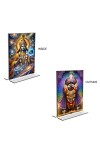 Lord Vishnu & Lord Jagannath Acrylic T-Style Photo Stand, Compact and Stylish Spiritual Display, easily change 2 photos (Pack of 1)
