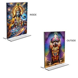 Lord Vishnu & Lord Jagannath Acrylic T-Style Photo Stand, Compact and Stylish Spiritual Display, easily change 2 photos (Pack of 1) Lord Vishnu & Lord Jagannath Acrylic T-Style Photo Stand, Compact and Stylish Spiritual Display, easily change 2 photos (Pack of 1)