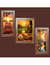 3-Pack Beneath the Sky, Beyond Time Photo Frames - 2 Pieces 8x15 Inch & 1 Piece 12x15 Inch - Rustic Wall Art for Home & Office Decor - Botanical Wall Hanging for Living Room, Bedroom, or Workspa